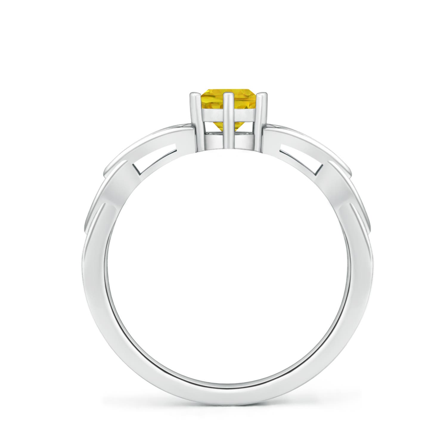 AAAA - Yellow Sapphire / 0.53 CT / 14 KT White Gold