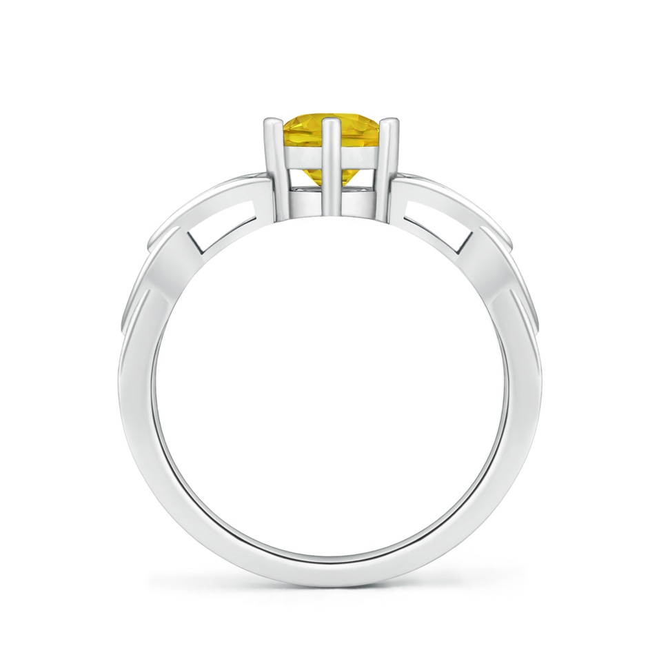 6mm AAAA Solitaire Round Yellow Sapphire Celtic Knot Ring in P950 Platinum side-1