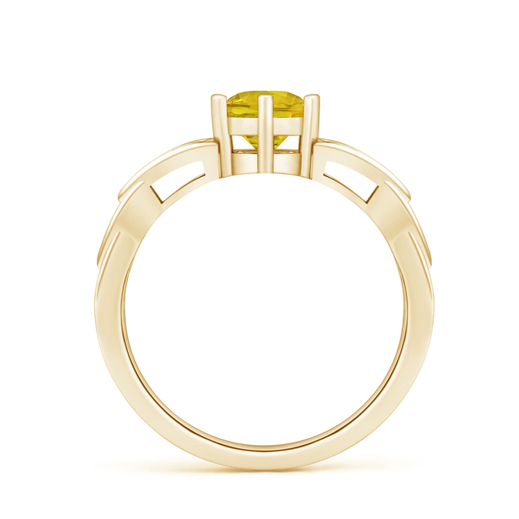6mm AAAA Solitaire Round Yellow Sapphire Celtic Knot Ring in Yellow Gold - side_1
