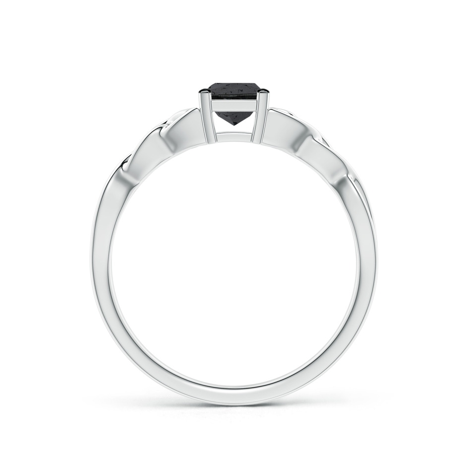 4.4mm A Solitaire Princess-Cut Black Diamond Celtic Knot Ring in P950 Platinum side-1