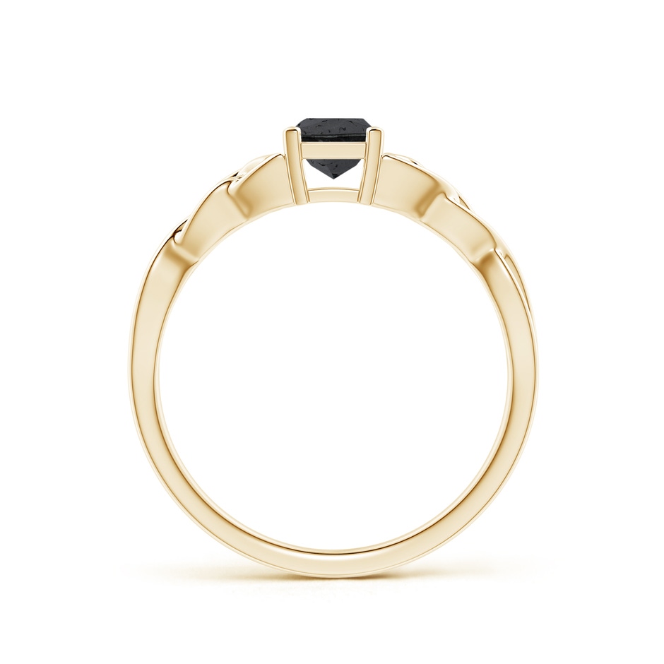 4.4mm A Solitaire Princess-Cut Black Diamond Celtic Knot Ring in Yellow Gold side-1