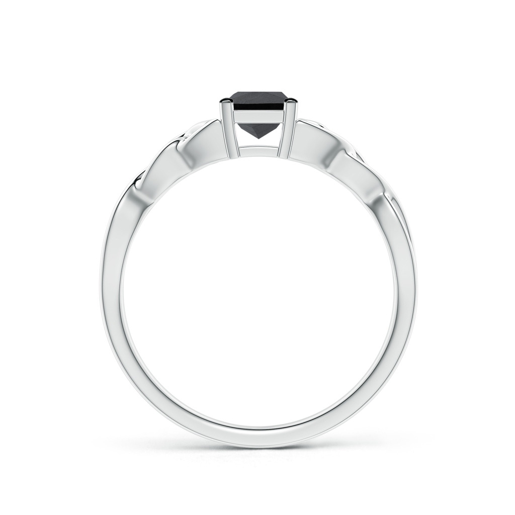 4.4mm AA Solitaire Princess-Cut Black Diamond Celtic Knot Ring in P950 Platinum - side_1