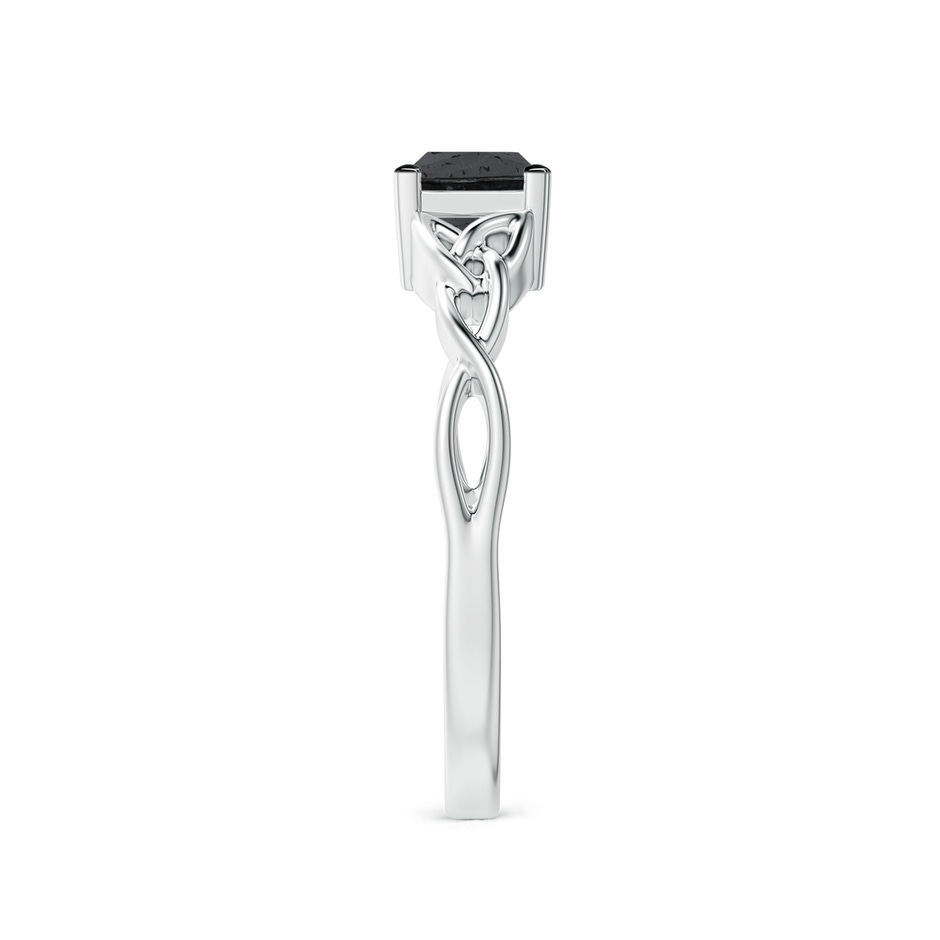 4.9mm A Solitaire Princess-Cut Black Diamond Celtic Knot Ring in 9K White Gold product image