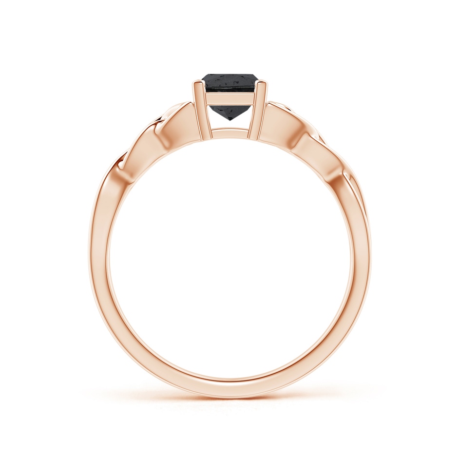 4.9mm A Solitaire Princess-Cut Black Diamond Celtic Knot Ring in Rose Gold side-1