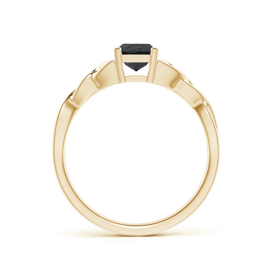 4.9mm A Solitaire Princess-Cut Black Diamond Celtic Knot Ring in Yellow Gold side-1