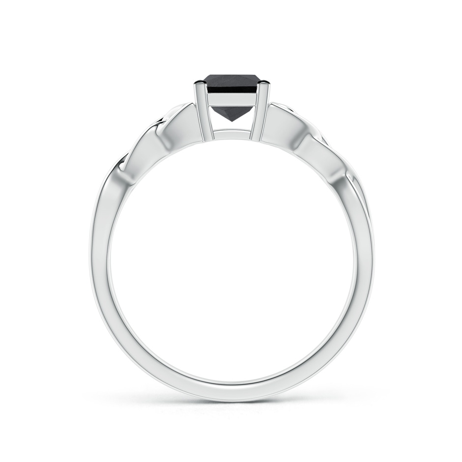 4.9mm AA Solitaire Princess-Cut Black Diamond Celtic Knot Ring in P950 Platinum side-1