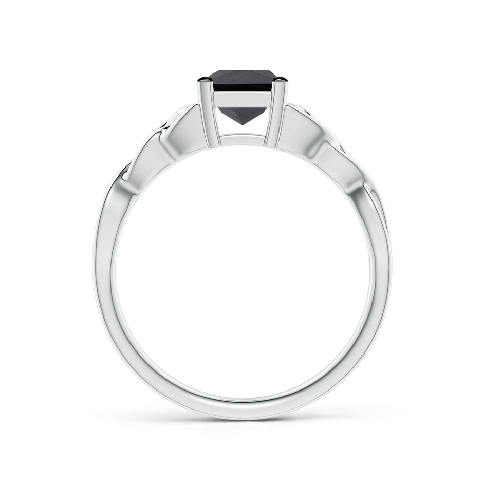 5.5mm AA Solitaire Princess-Cut Black Diamond Celtic Knot Ring in P950 Platinum side-1