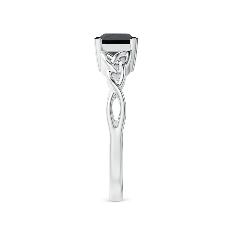 5.5mm AA Solitaire Princess-Cut Black Diamond Celtic Knot Ring in P950 Platinum side-2