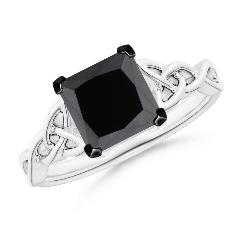 Black Diamond Ring Zales Solitaire Enhancer Solitaire Princess-Cut