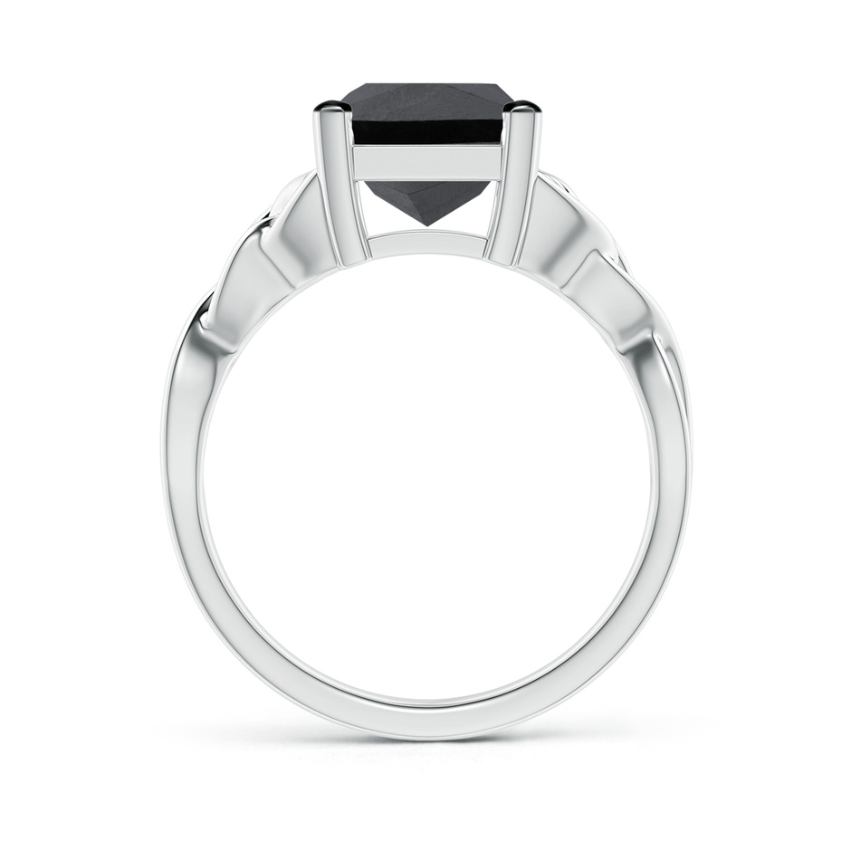 8mm AA Solitaire Princess-Cut Black Diamond Celtic Knot Ring in P950 Platinum side-1
