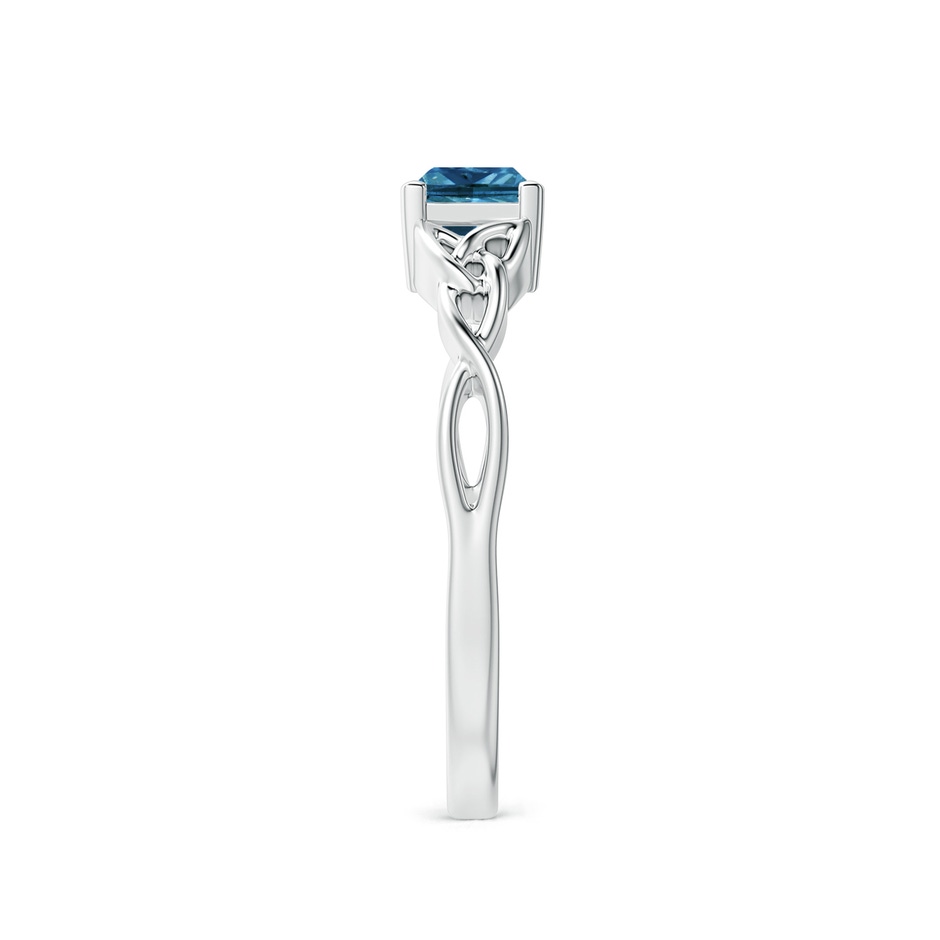 4.4mm AAA Solitaire Princess-Cut Blue Diamond Celtic Knot Ring in P950 Platinum side-2