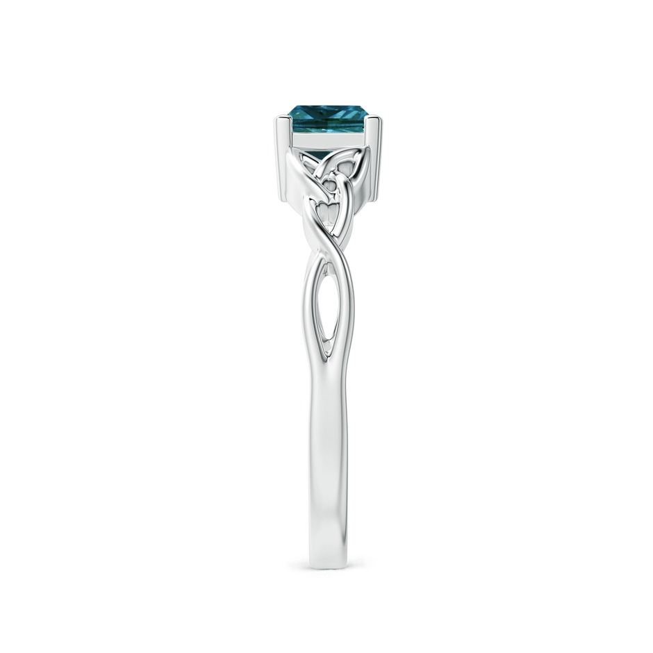 4.9mm AA Solitaire Princess-Cut Blue Diamond Celtic Knot Ring in P950 Platinum side-2