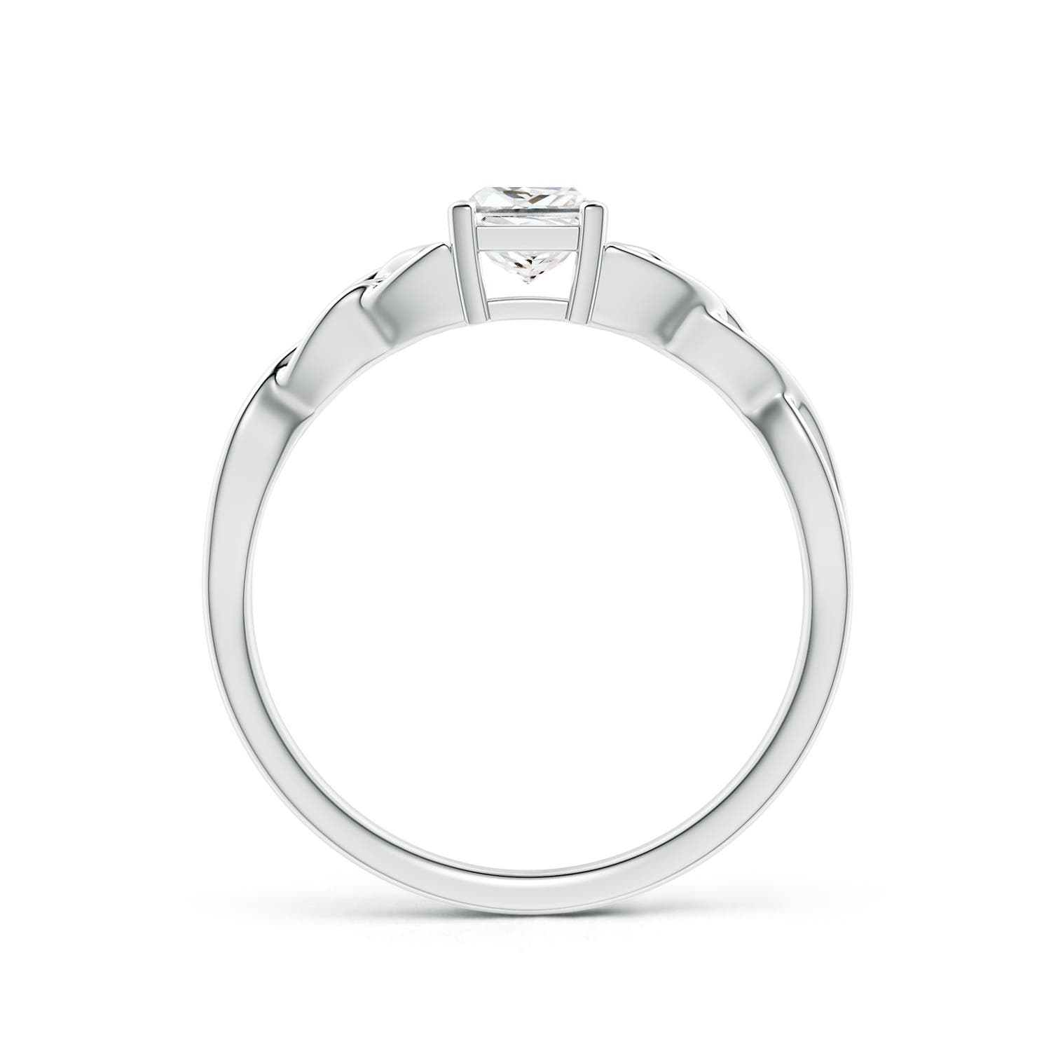 4.4mm GVS2 Solitaire Princess-Cut Diamond Celtic Knot Ring in P950 Platinum