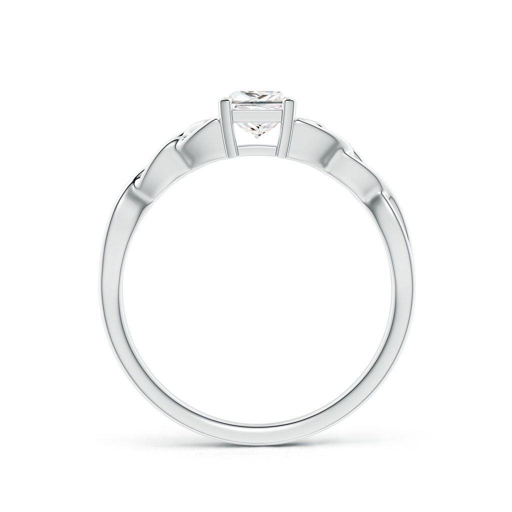 4.4mm GVS2 Solitaire Princess-Cut Diamond Celtic Knot Ring in P950 Platinum Side-1