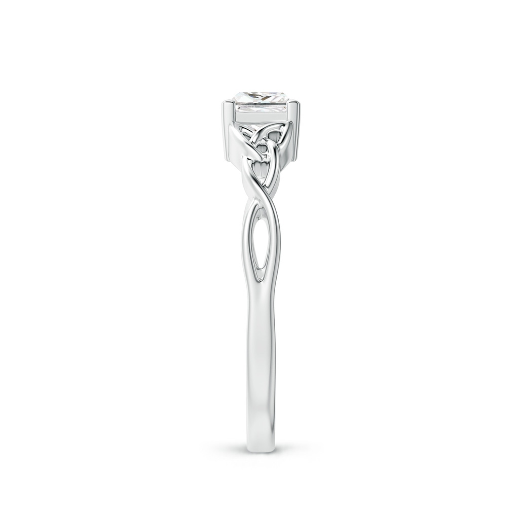 4.4mm GVS2 Solitaire Princess-Cut Diamond Celtic Knot Ring in P950 Platinum Side-2