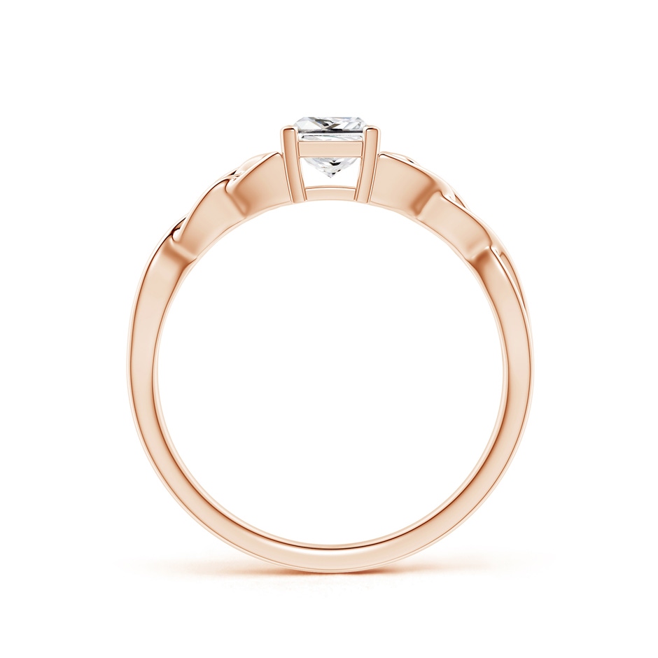 4.4mm HSI2 Solitaire Princess-Cut Diamond Celtic Knot Ring in 9K Rose Gold side-1