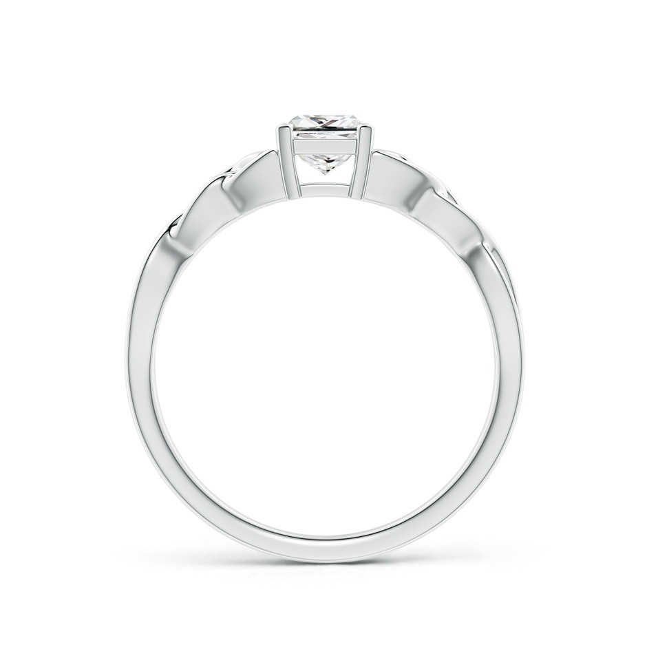 4.4mm IJI1I2 Solitaire Princess-Cut Diamond Celtic Knot Ring in White Gold side-1