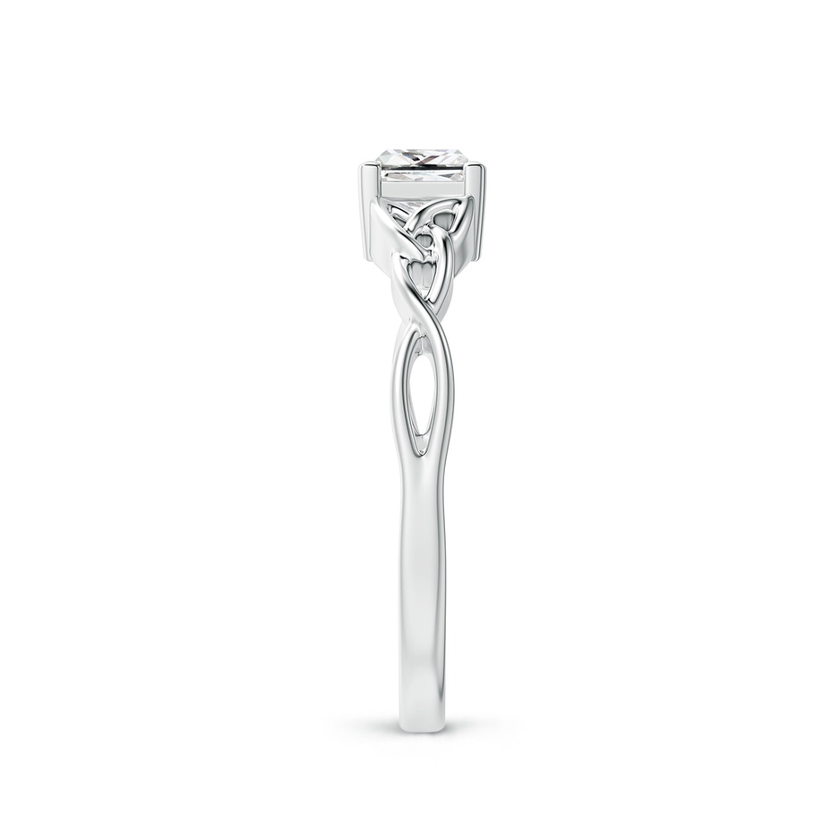4.4mm IJI1I2 Solitaire Princess-Cut Diamond Celtic Knot Ring in White Gold side-2