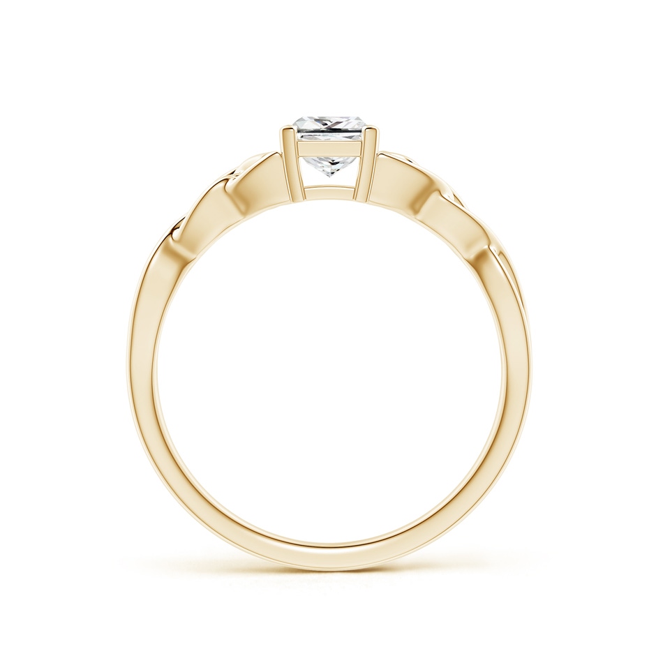 4.4mm IJI1I2 Solitaire Princess-Cut Diamond Celtic Knot Ring in Yellow Gold side-1