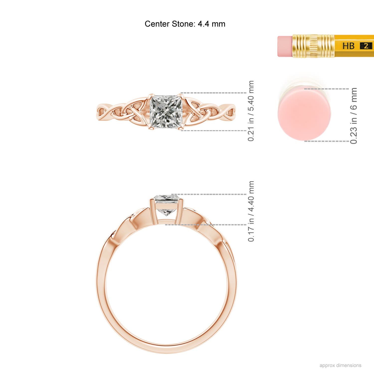 K, I3 / 0.5 CT / 14 KT Rose Gold