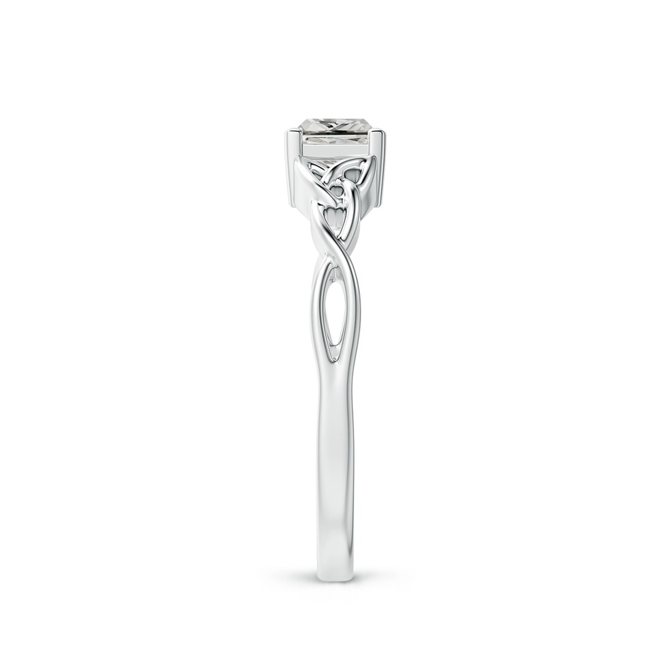 4.4mm KI3 Solitaire Princess-Cut Diamond Celtic Knot Ring in White Gold side-2