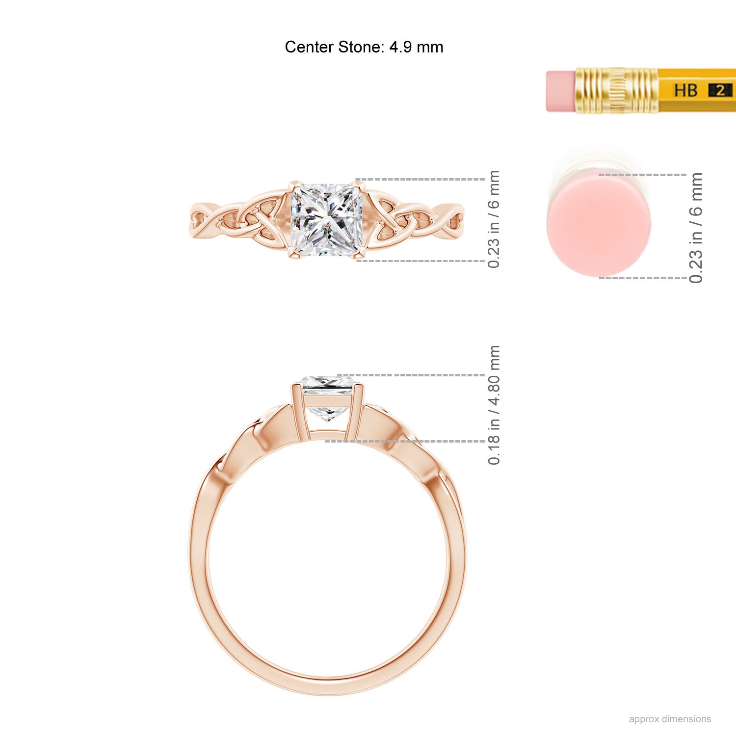 I-J, I1-I2 / 0.65 CT / 14 KT Rose Gold