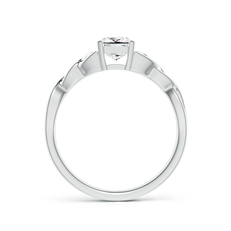 4.9mm IJI1I2 Solitaire Princess-Cut Diamond Celtic Knot Ring in White Gold side-1