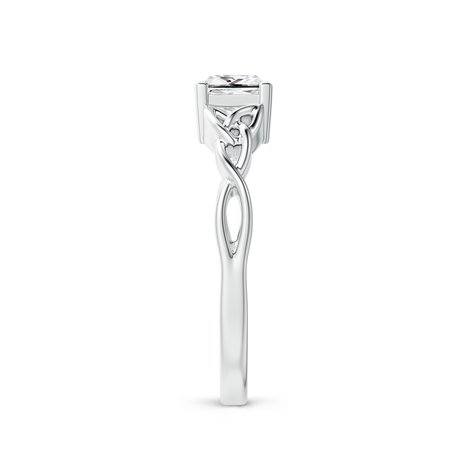 4.9mm IJI1I2 Solitaire Princess-Cut Diamond Celtic Knot Ring in White Gold side-2