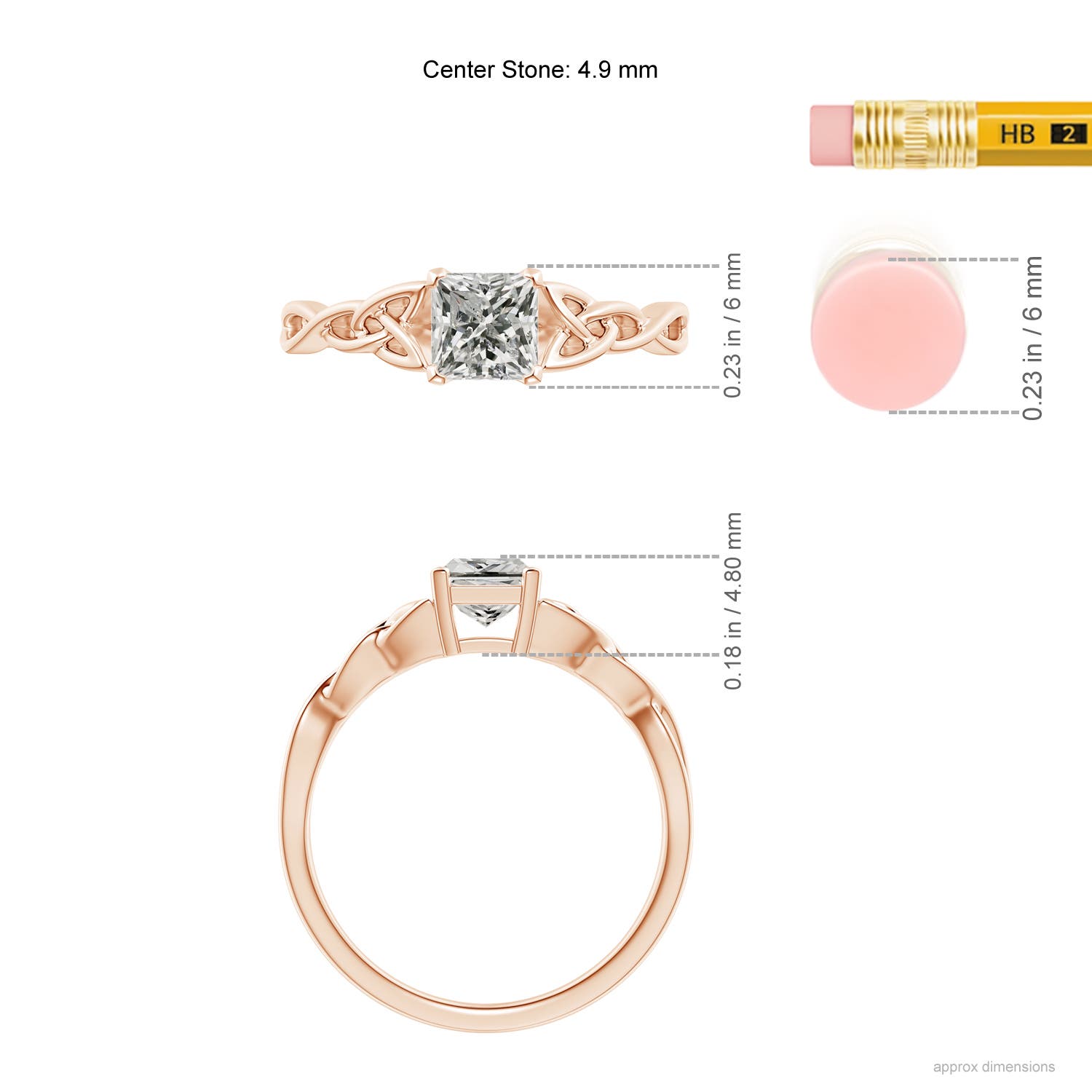 K, I3 / 0.65 CT / 14 KT Rose Gold