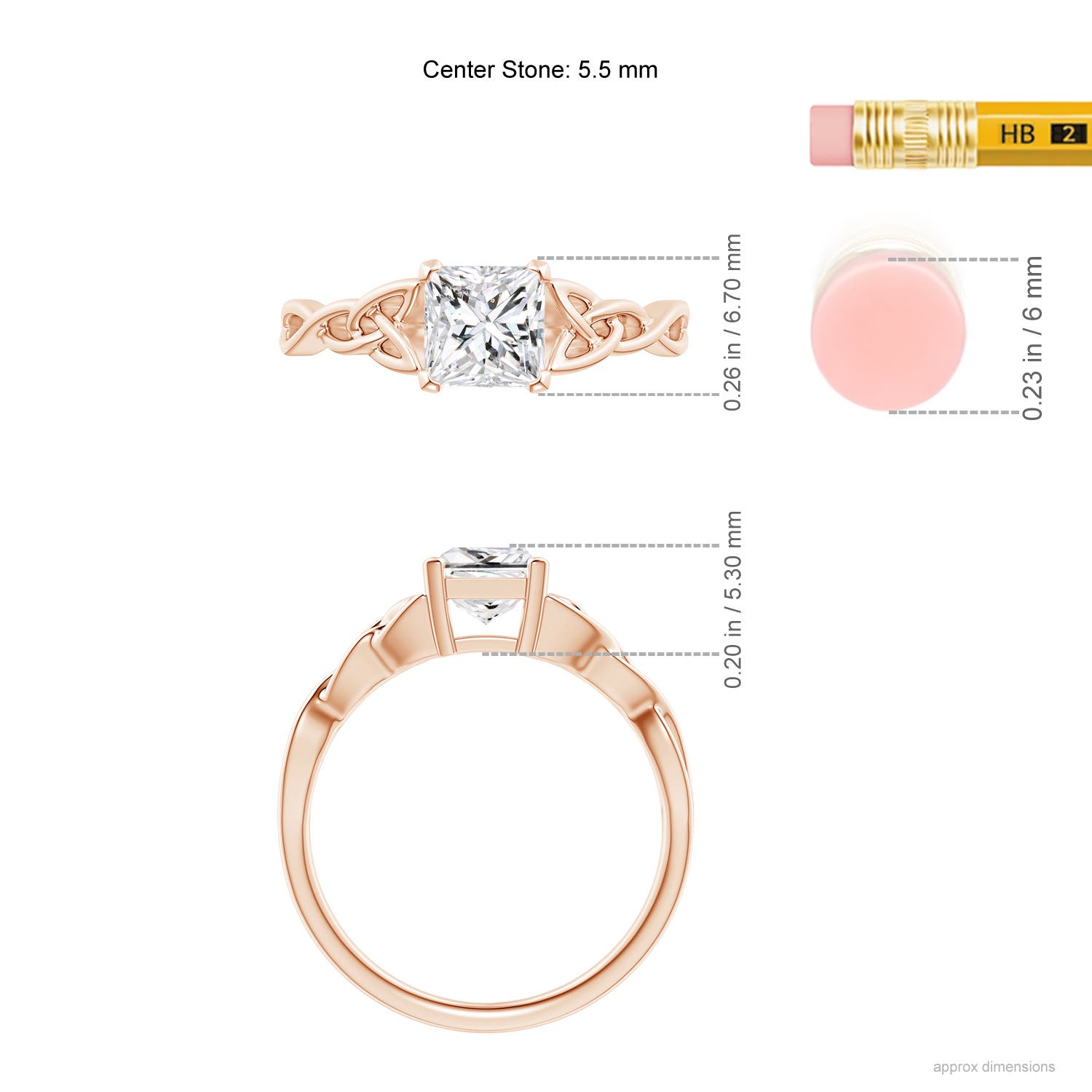 H, SI2 / 1.05 CT / 14 KT Rose Gold