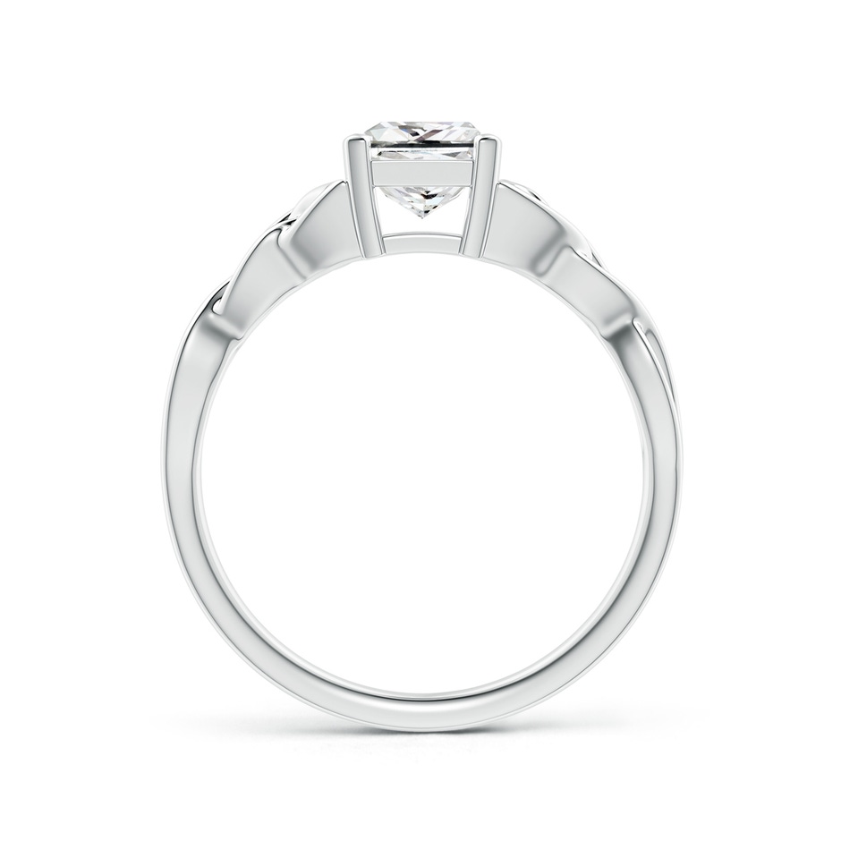 5.5mm IJI1I2 Solitaire Princess-Cut Diamond Celtic Knot Ring in White Gold side-1