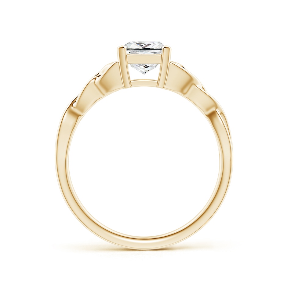 5.5mm IJI1I2 Solitaire Princess-Cut Diamond Celtic Knot Ring in Yellow Gold side-1