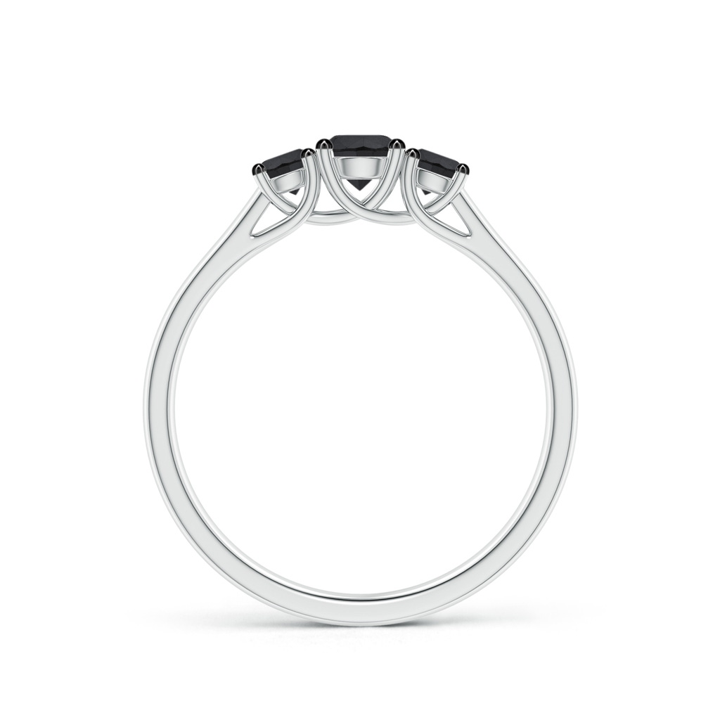 4mm AA Three Stone Round Black Diamond Engagement Ring in P950 Platinum - side_1