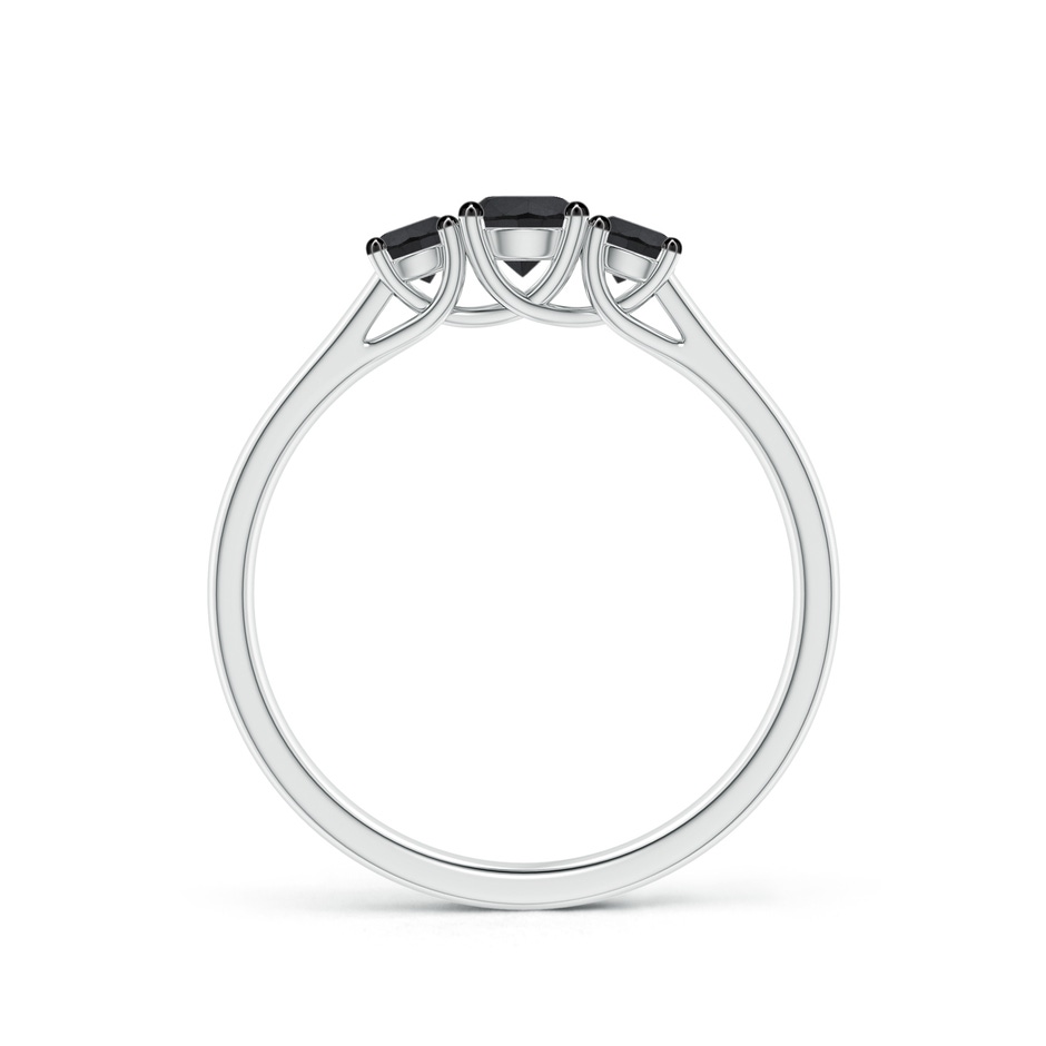 4mm AA Three Stone Round Black Diamond Engagement Ring in P950 Platinum side-1