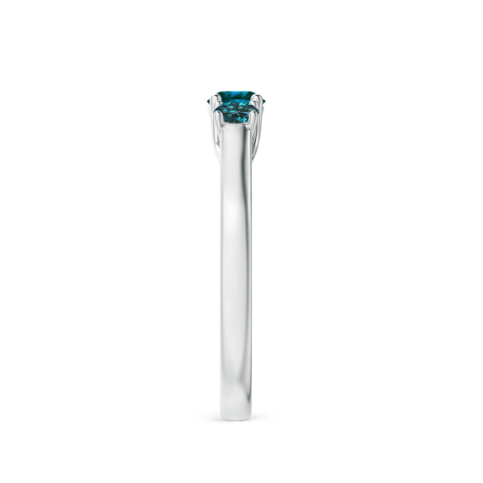 4mm AA Three Stone Round Blue Diamond Engagement Ring in P950 Platinum side-2