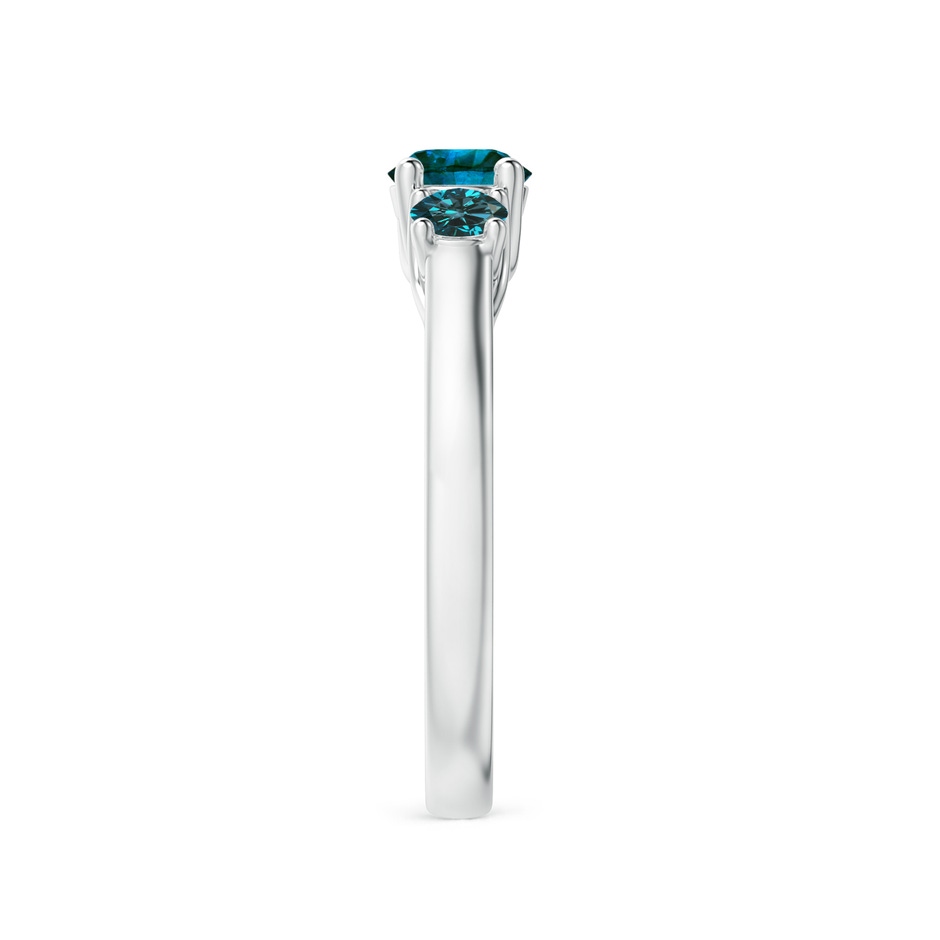 5.1mm AA Three Stone Round Blue Diamond Engagement Ring in P950 Platinum side-2