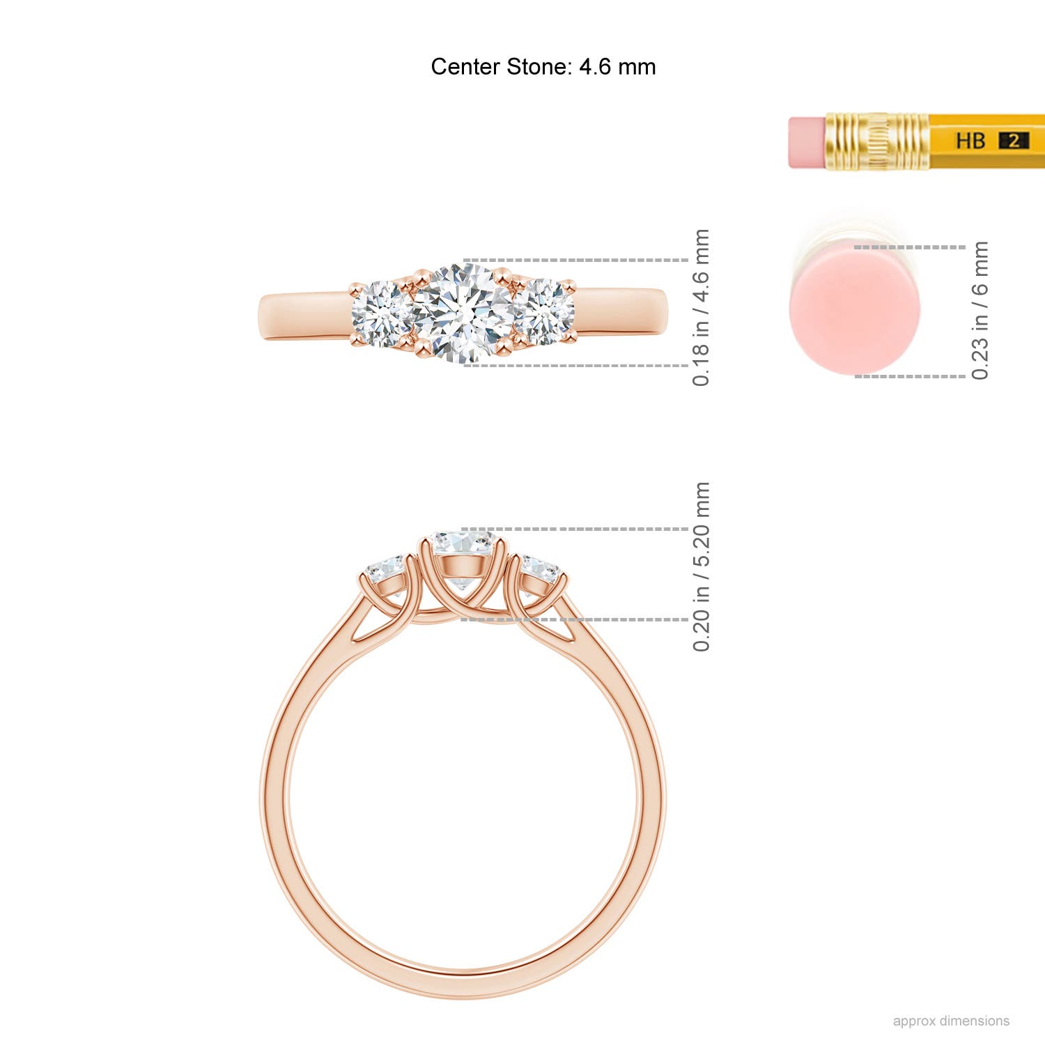 F-G, VS / 0.74 CT / 14 KT Rose Gold