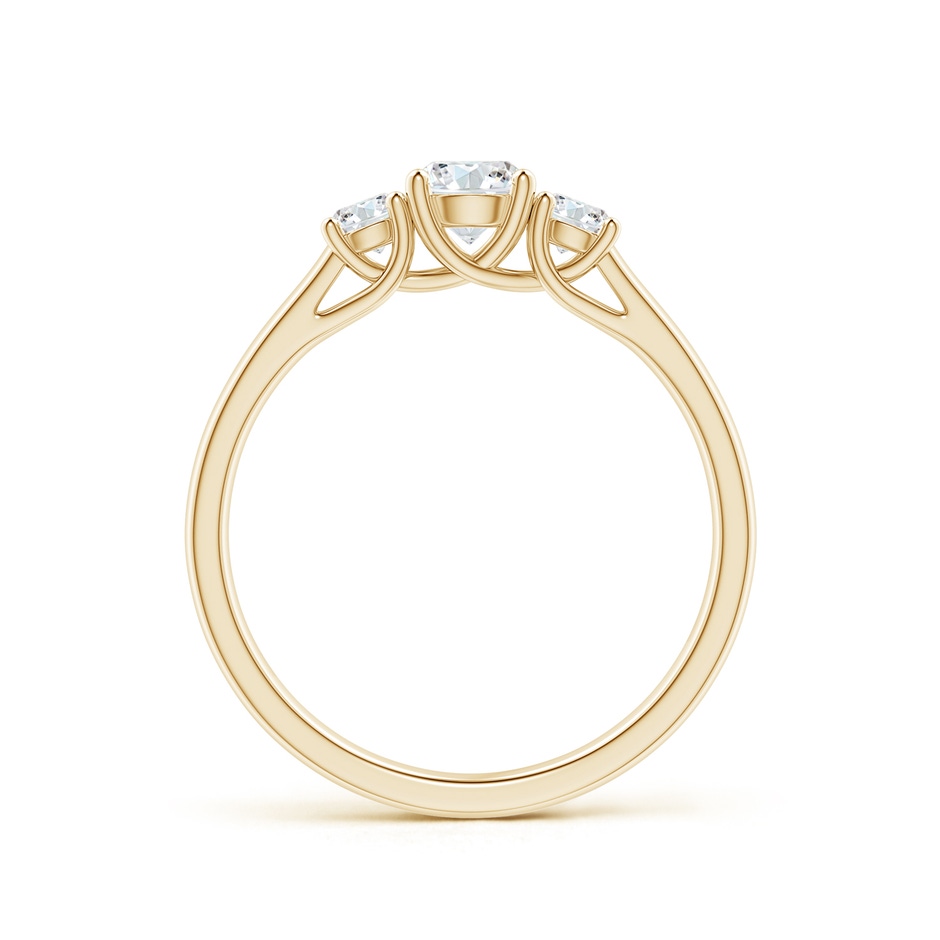 4.6mm GVS2 Three Stone Round Diamond Trellis Engagement Ring in Yellow Gold side-1