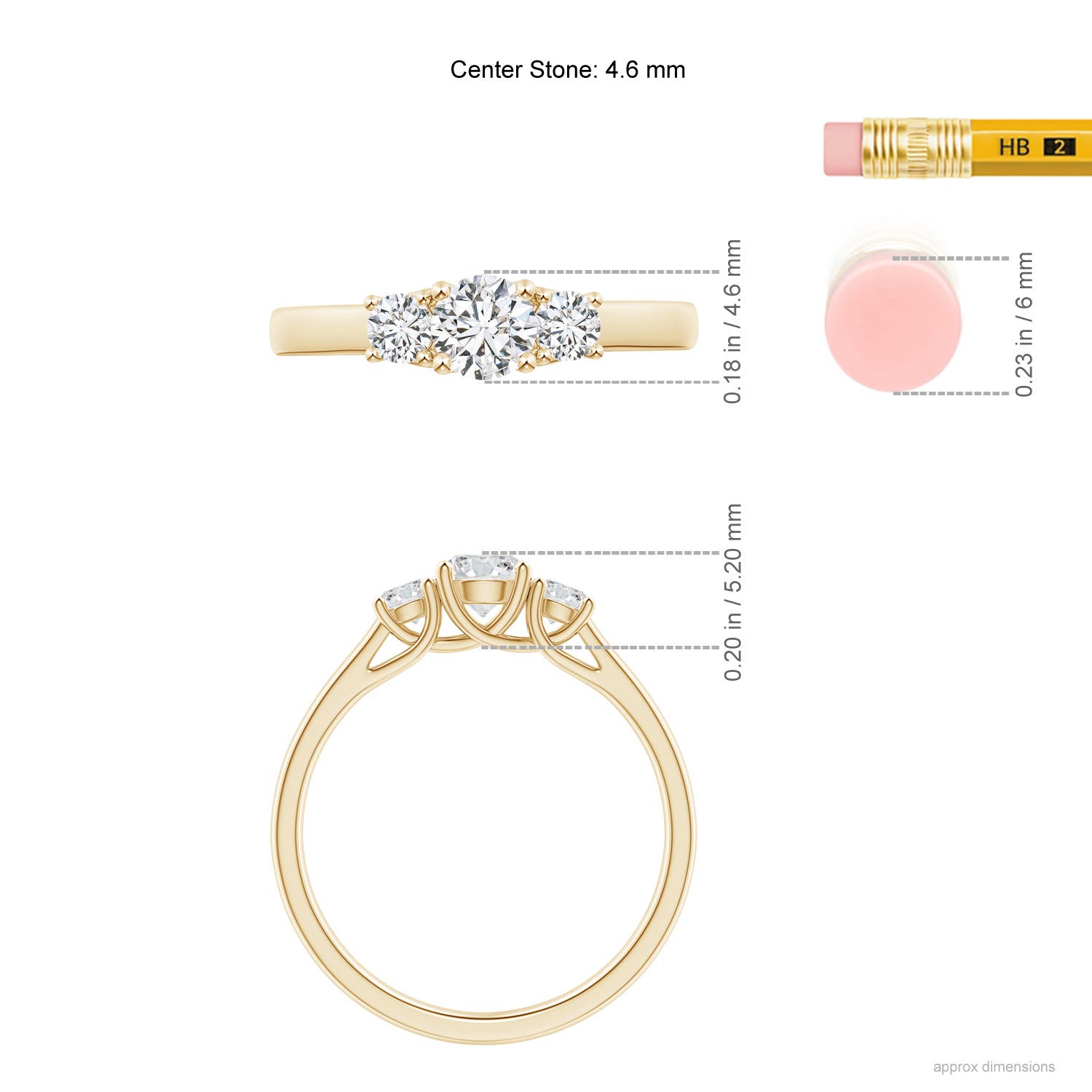 H, SI2 / 0.74 CT / 14 KT Yellow Gold