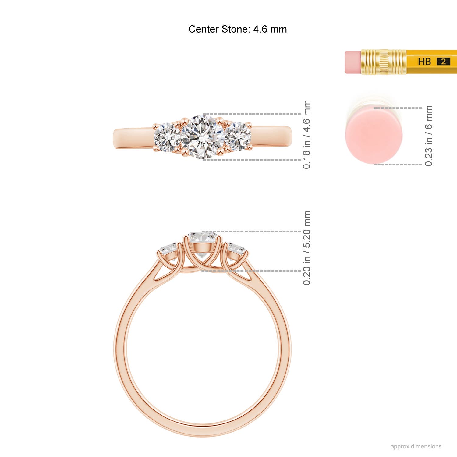 I-J, I1-I2 / 0.74 CT / 14 KT Rose Gold