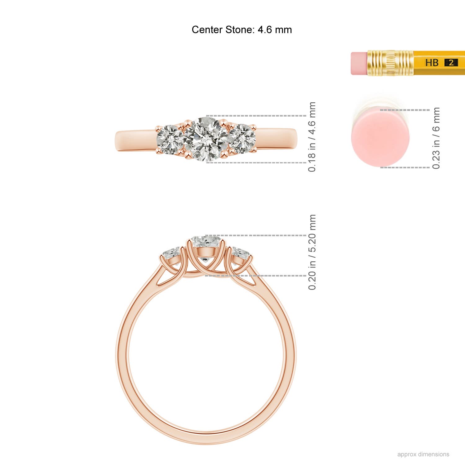 K, I3 / 0.74 CT / 14 KT Rose Gold