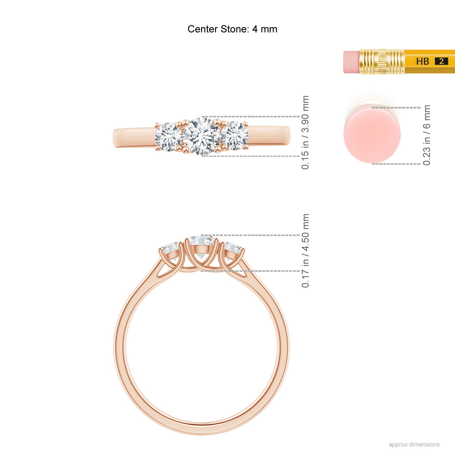 F-G, VS / 0.48 CT / 14 KT Rose Gold