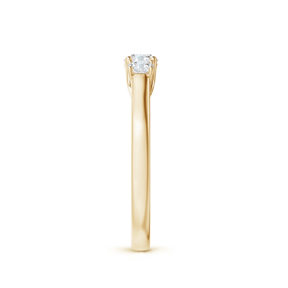 4mm GVS2 Three Stone Round Diamond Trellis Engagement Ring in Yellow Gold side-2