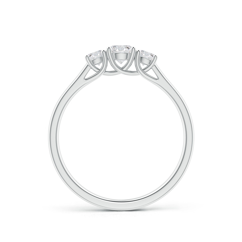 4mm HSI2 Three Stone Round Diamond Trellis Engagement Ring in P950 Platinum Side-1