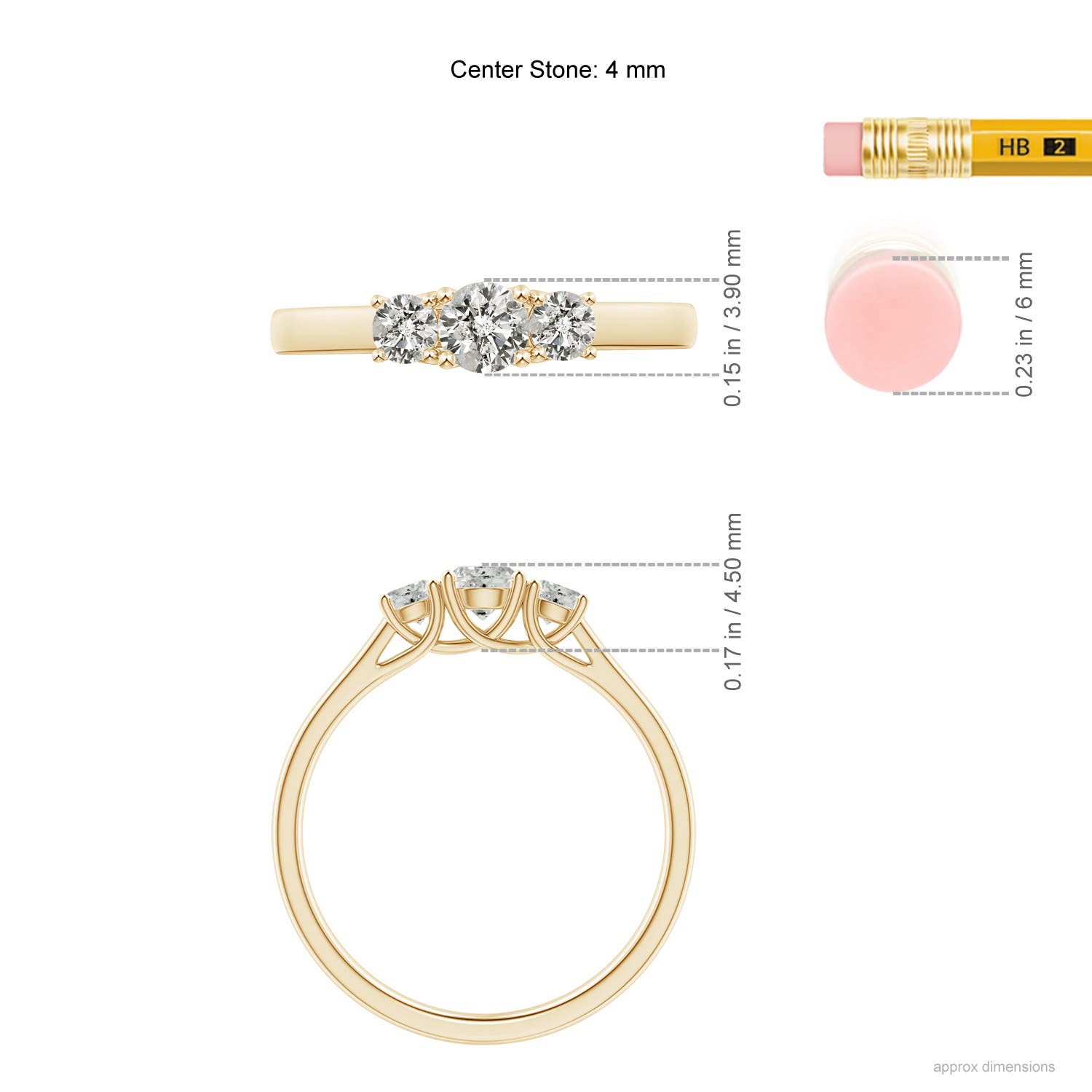 K, I3 / 0.48 CT / 14 KT Yellow Gold