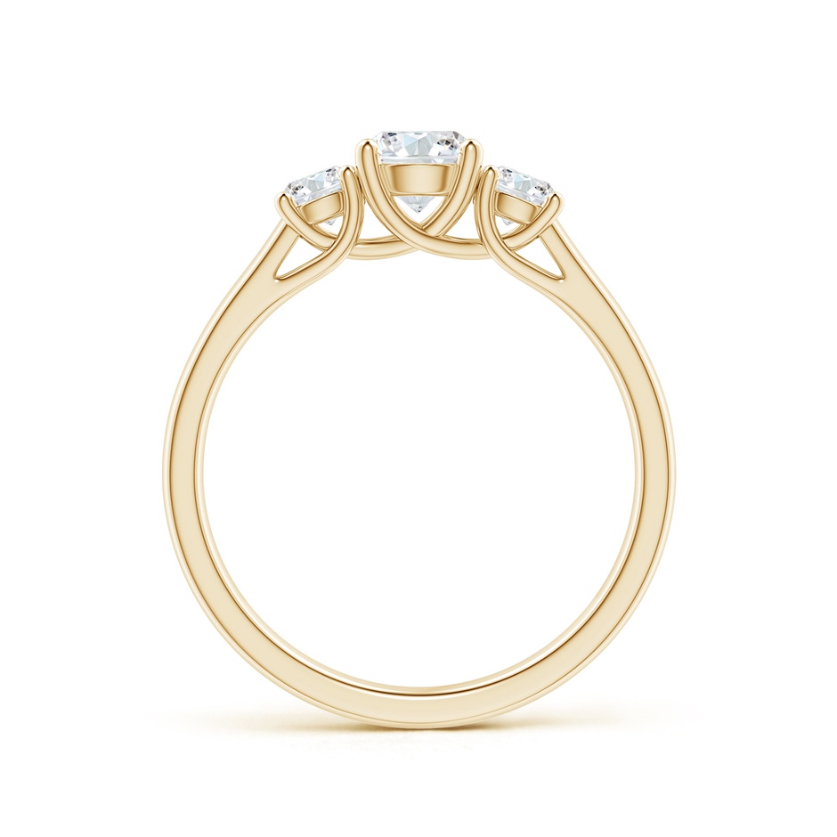 5.1mm GVS2 Three Stone Round Diamond Trellis Engagement Ring in Yellow Gold side-1