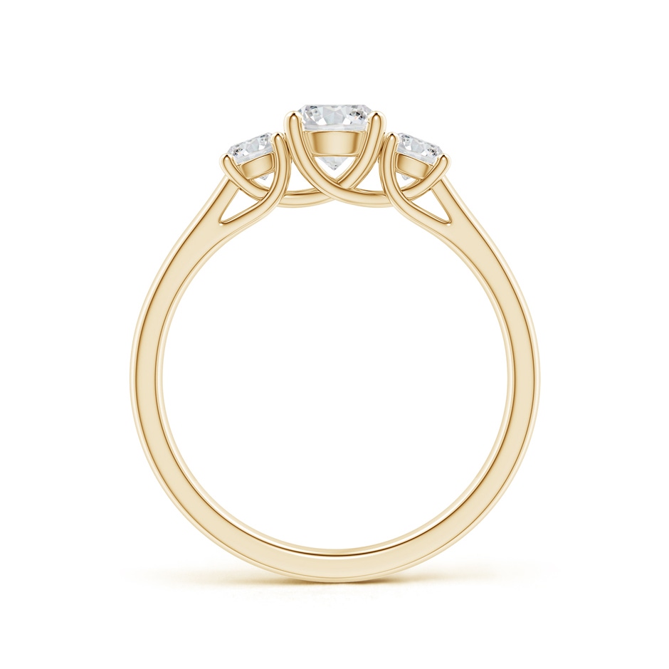 5.1mm HSI2 Three Stone Round Diamond Trellis Engagement Ring in Yellow Gold side-1