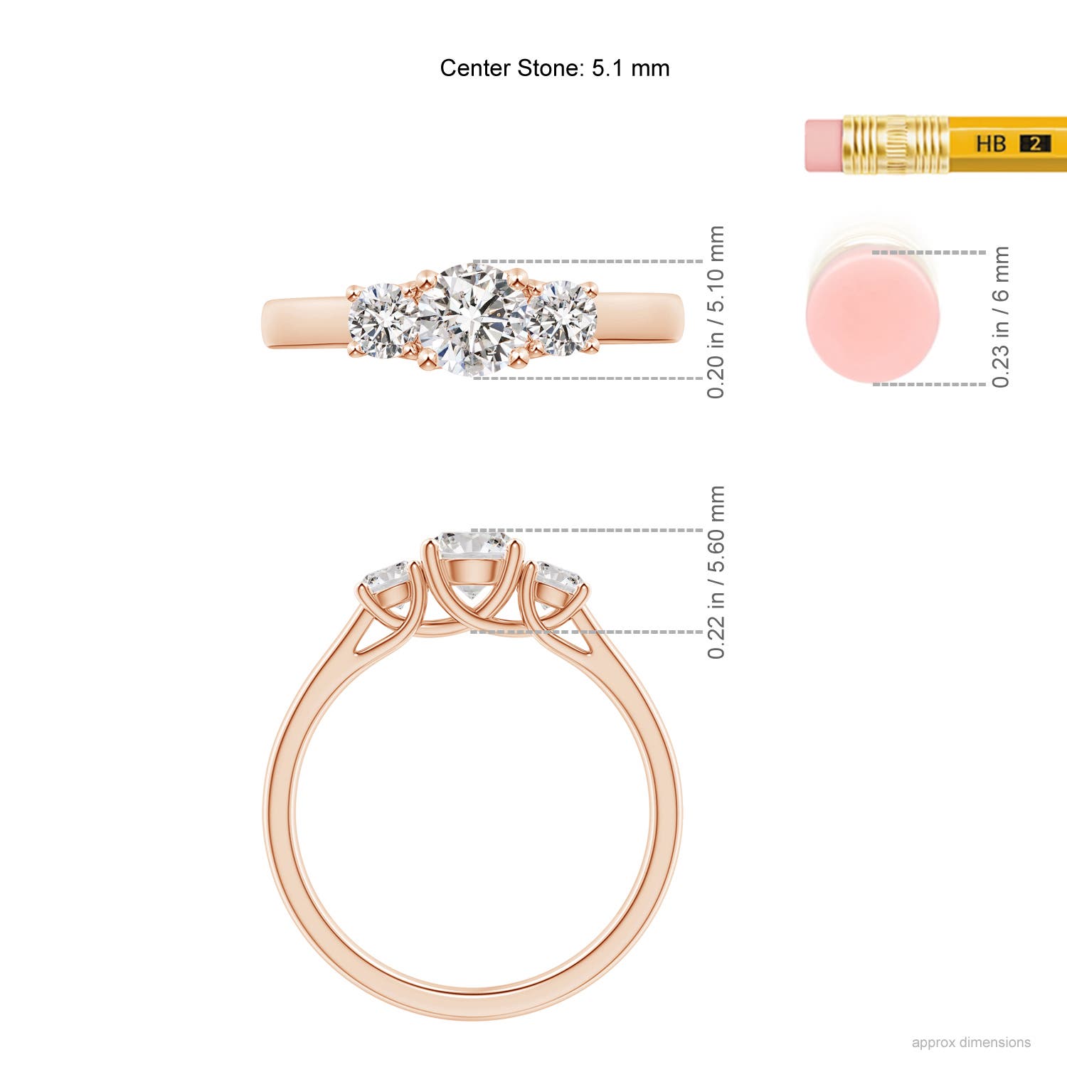 I-J, I1-I2 / 1 CT / 14 KT Rose Gold