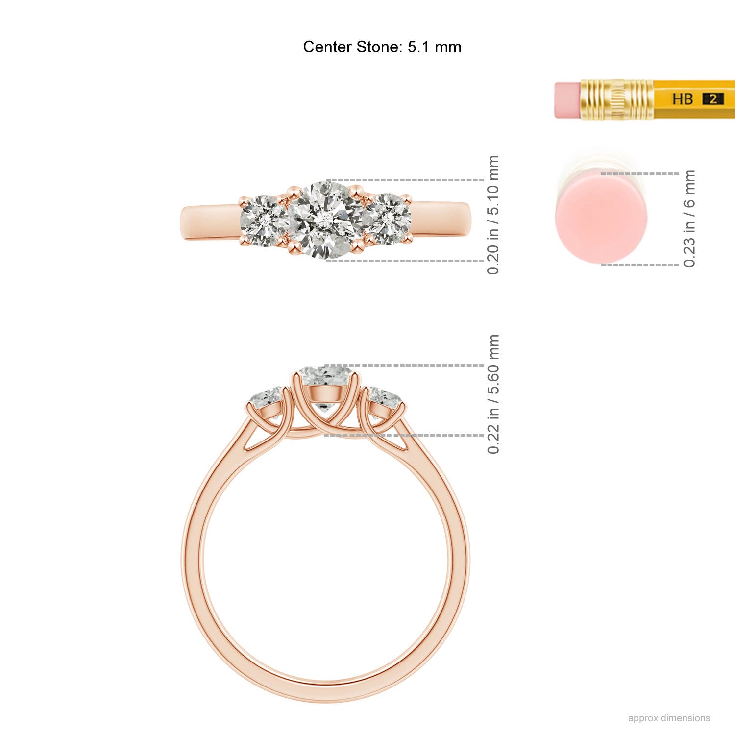 K, I3 / 1 CT / 14 KT Rose Gold