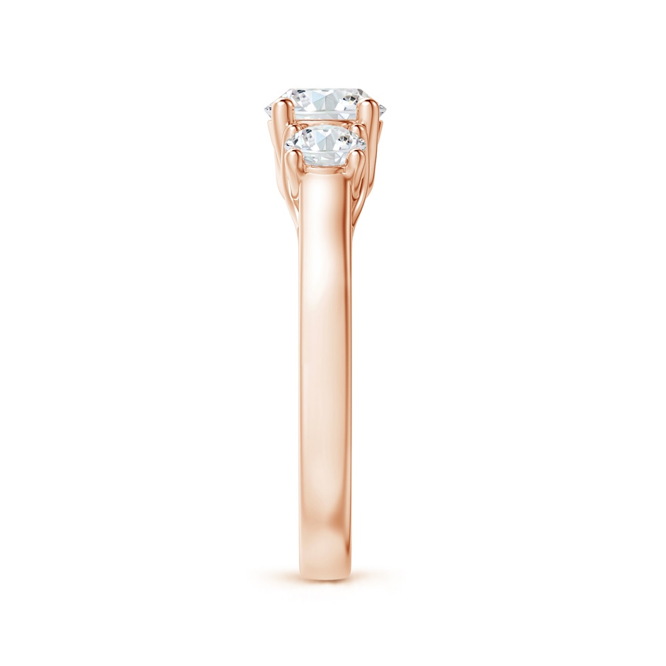 6.5mm GVS2 Three Stone Round Diamond Trellis Engagement Ring in Rose Gold side-2